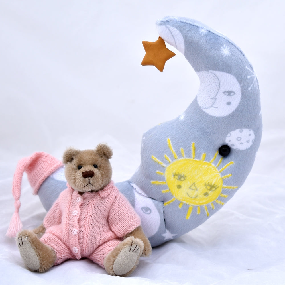 Mini teddy bear wish upon a star pink