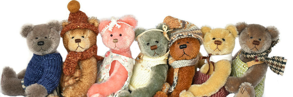 Colourful handmade miniature bears