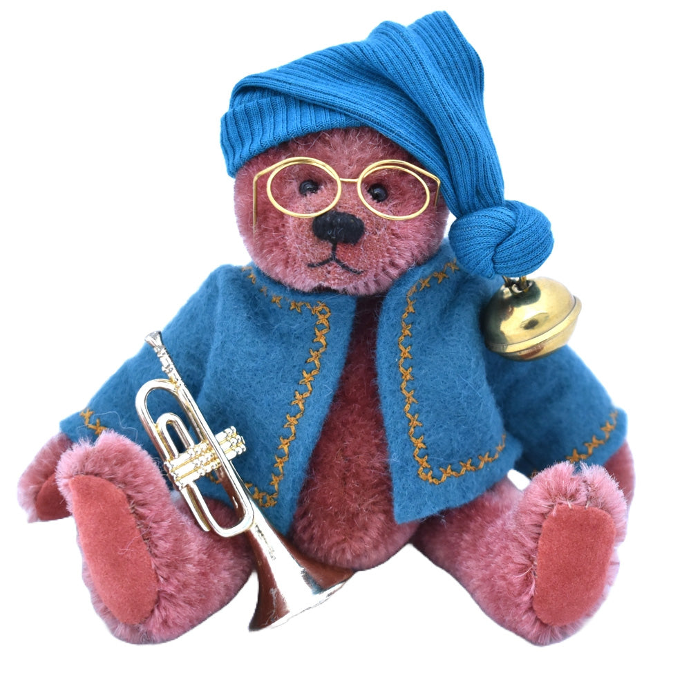 Handmade miniature teddy bear dressed