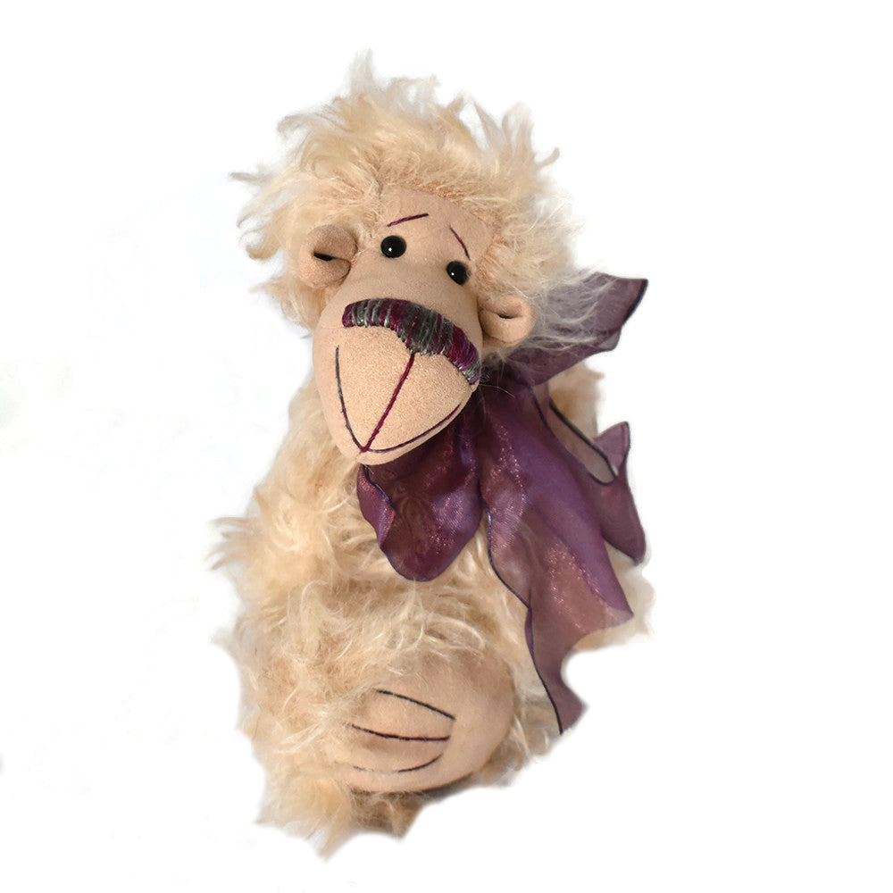 Handmade OOAK collectable bear in peach mohair