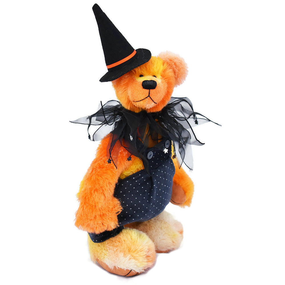 Collectable teddy bear in orange alpaca