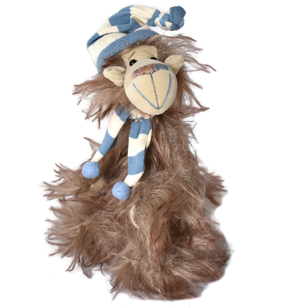 Handmade teddy bear collectable in brown long mohair