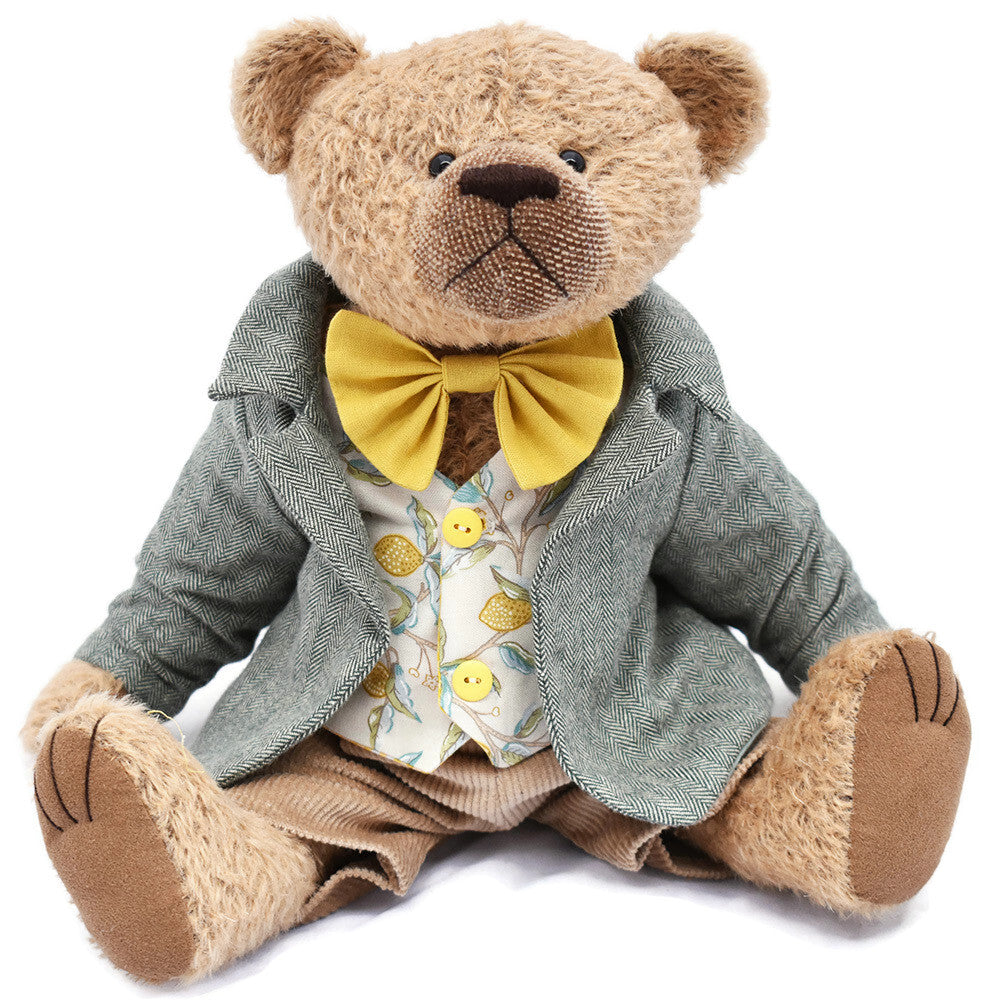 Brown dressed artist teddy bear