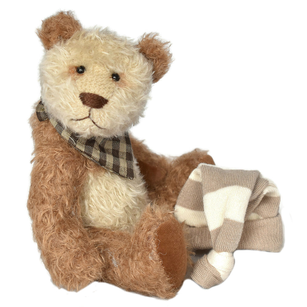 Artist panda bear fully jointed brown and cream