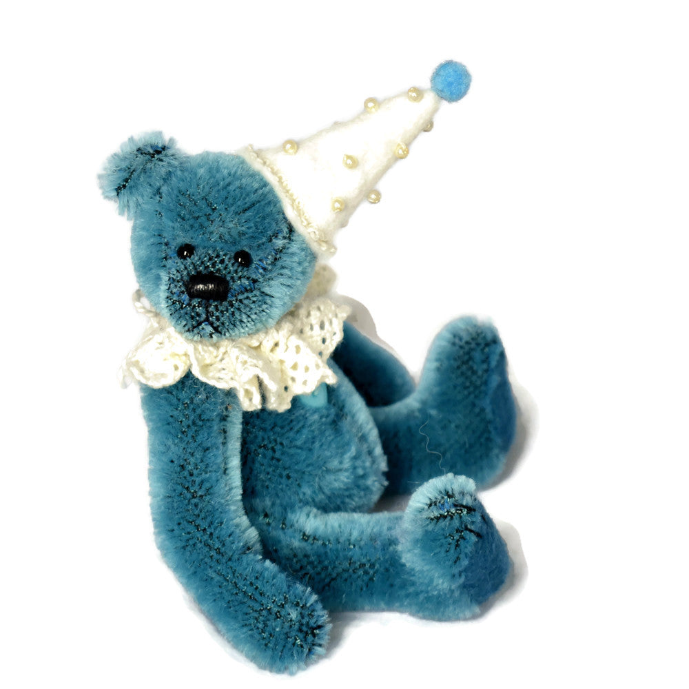Teal blue miniature teddy bear