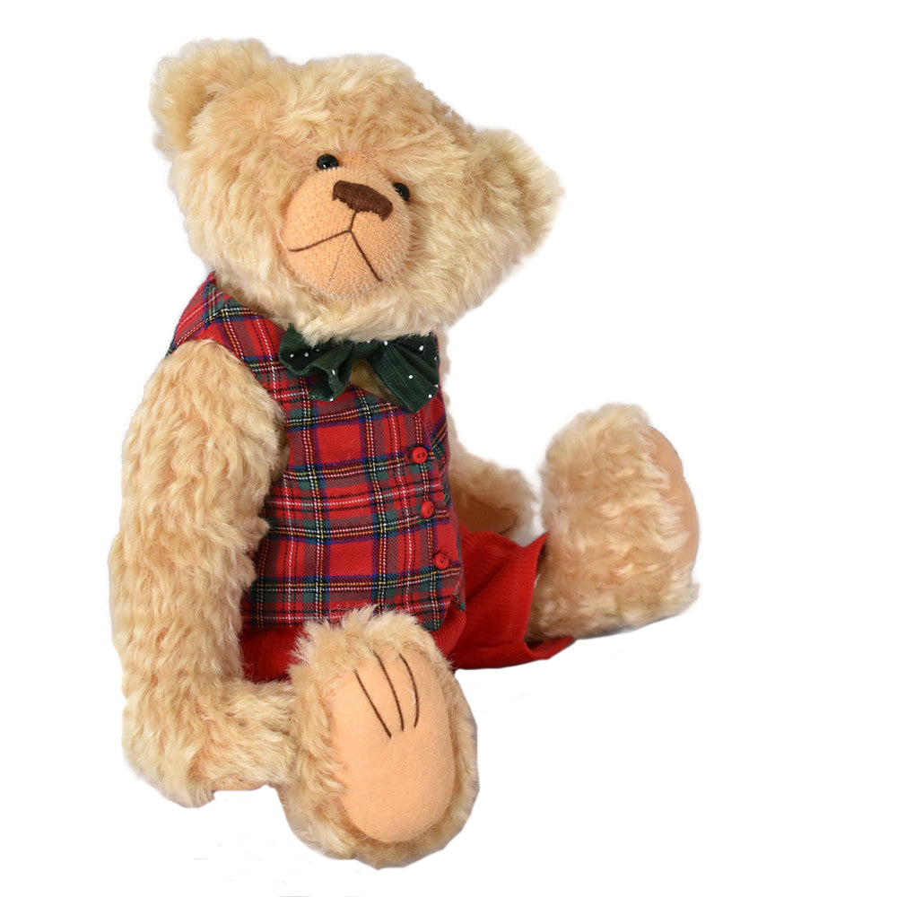 Handmade classic traditional blonde mohair teddy bear