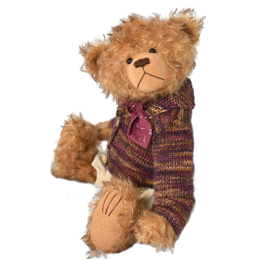 OOAK collector's bear in brown tipped mohair
