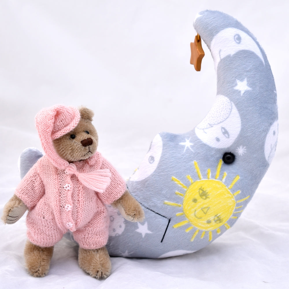 Mini teddy bear wish upon a star pink