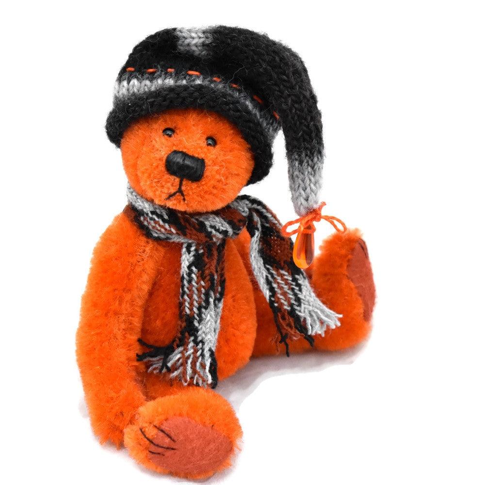 Orange hand dyed teddy bear