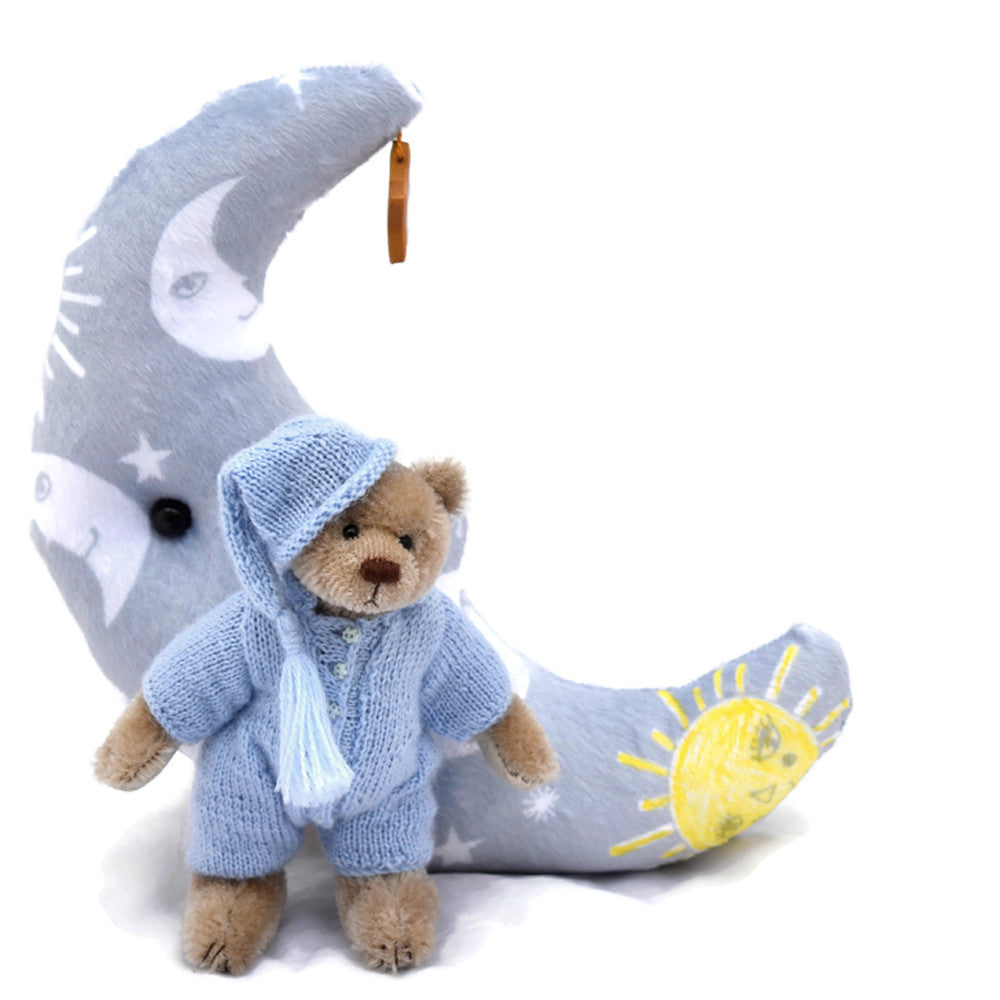 Mini teddy bear wish upon a star blue