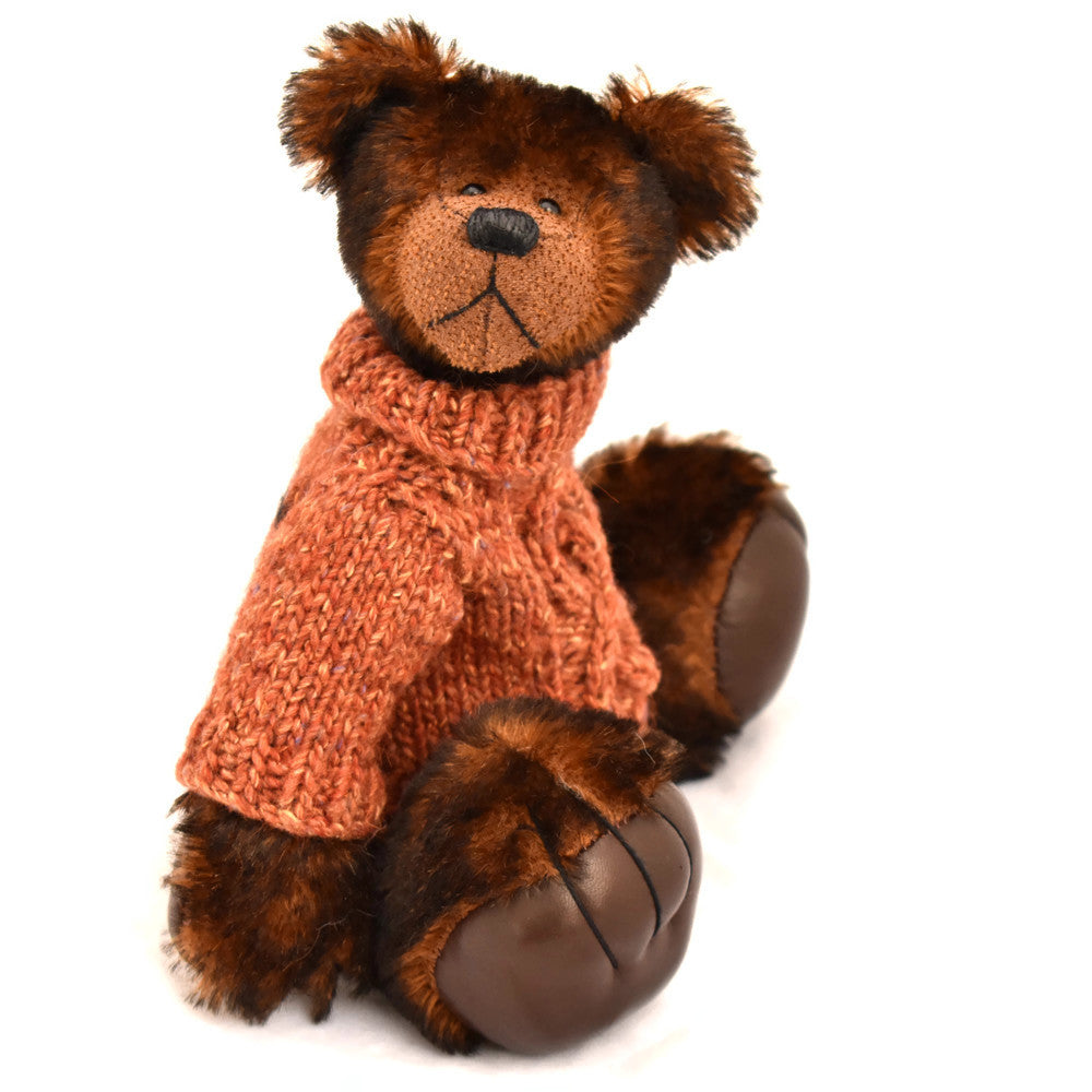 Handmade brown mohair bear