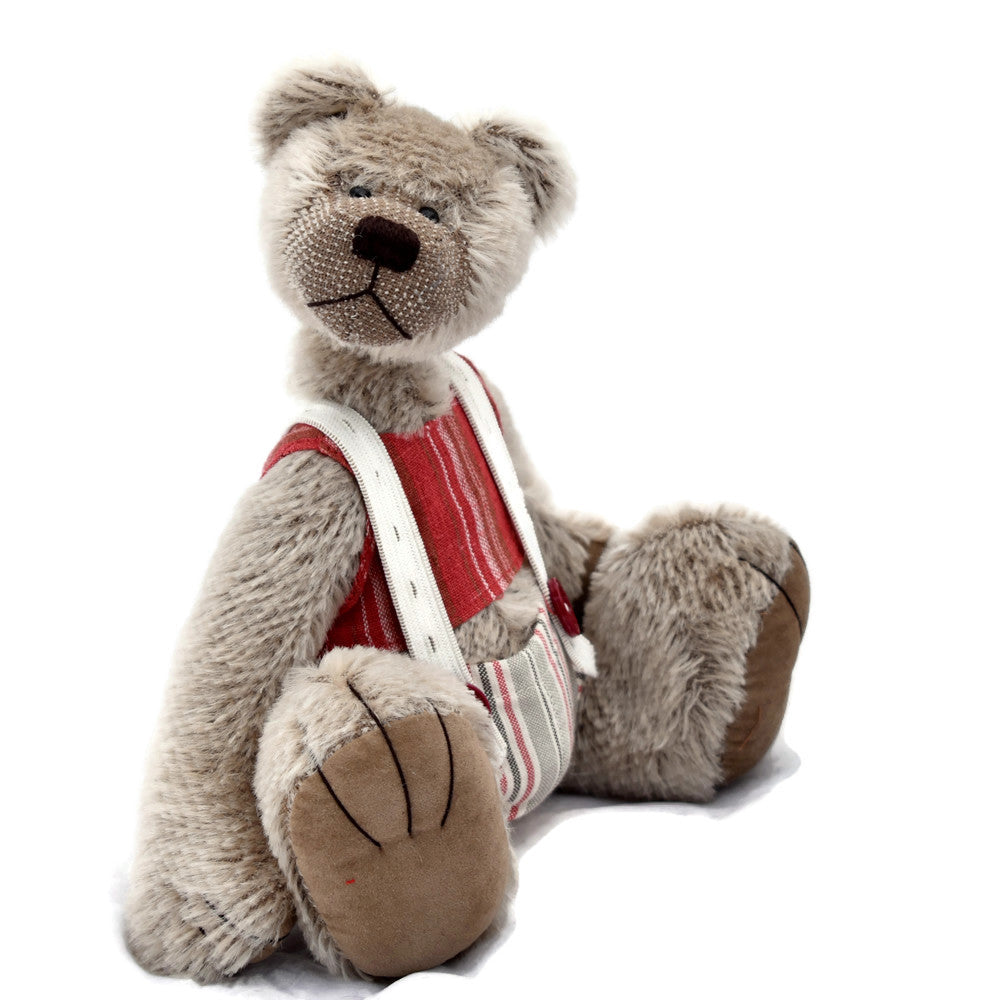 Handmade teddy bear in Steiff Schulte silver grey mohair 