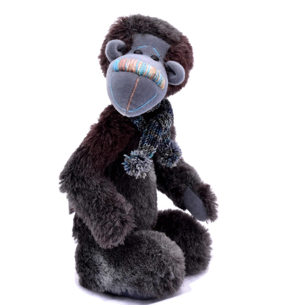 Black and grey alpaca bear standing