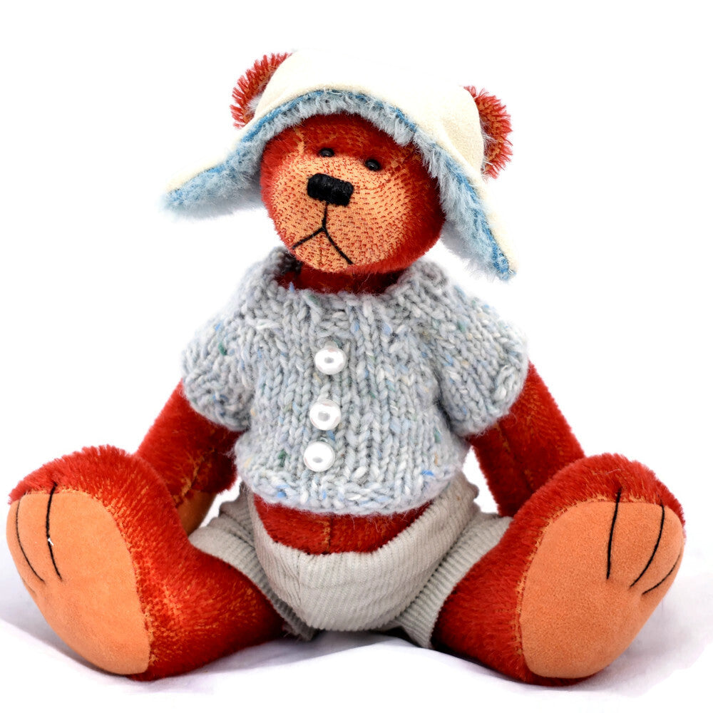 Red mohair OOAK collectable bear