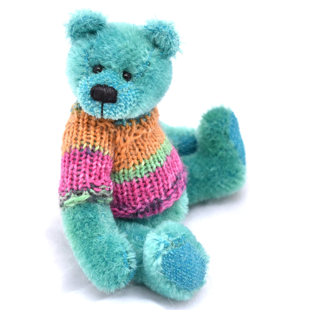 Steiff Schulte bright green teddy bear sitting