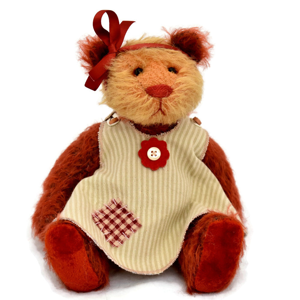 Kate - Handmade Maroon/Yellow Steiff Schulte Mohair Panda Teddy Bear ...