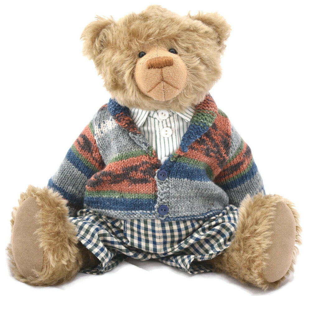 Steiff schulte old gold dressed teddy bear seated