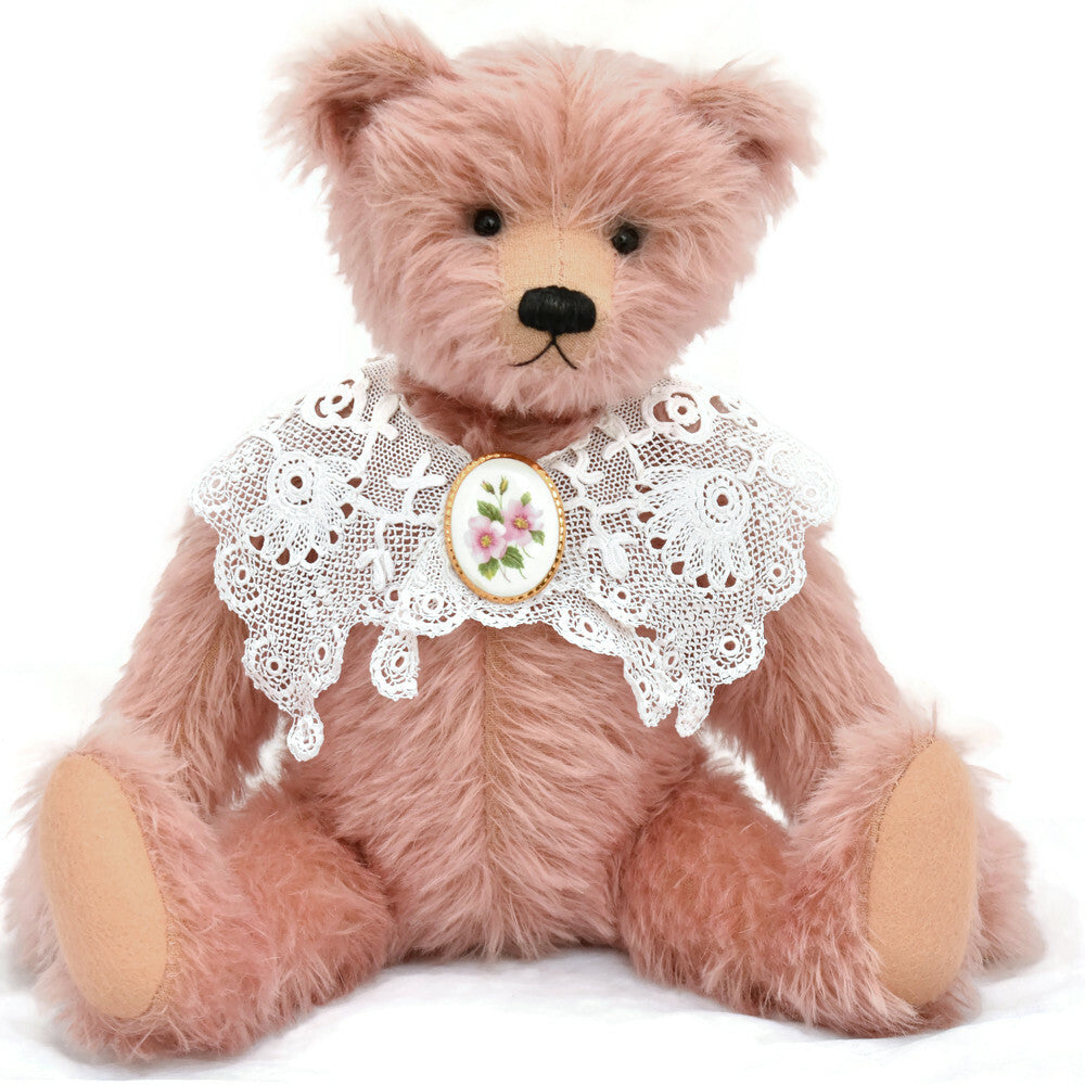 Pink mohair classic teddy bear