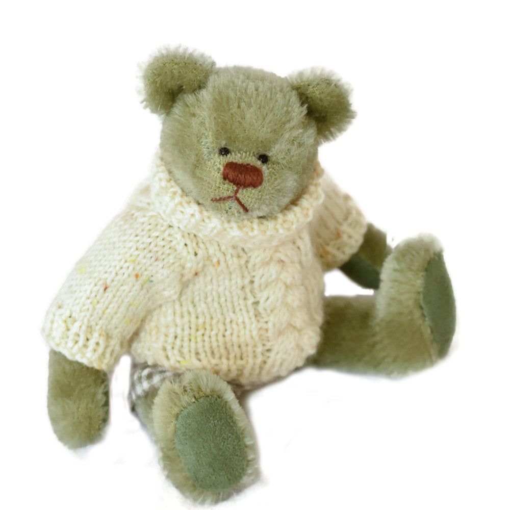 Miniature green OOAK teddy bear