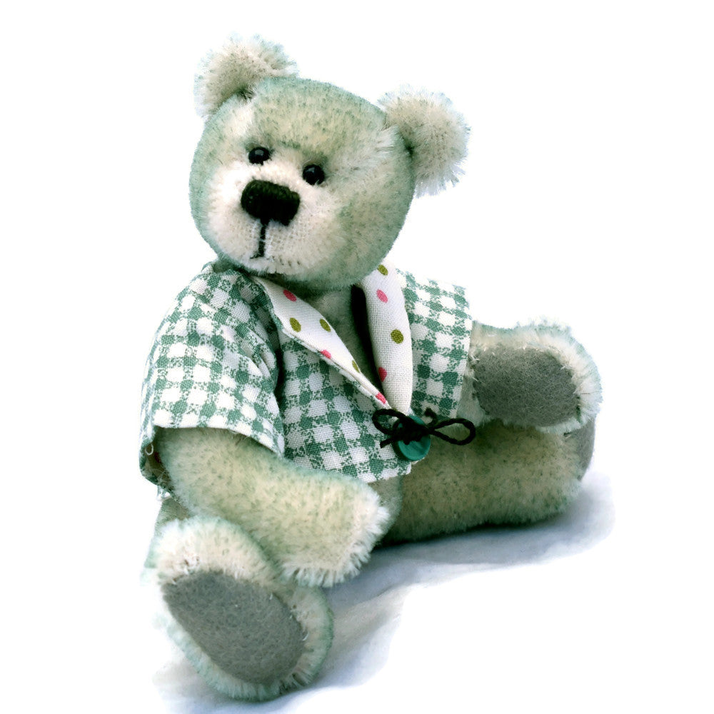 Tipped green mohair miniature teddy 